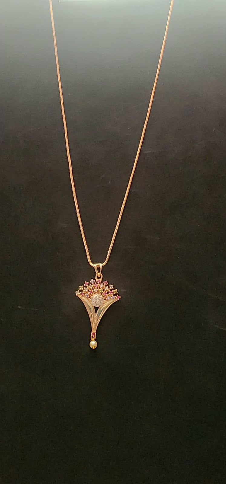 The Regal Bloom Drop Pendant & Chain